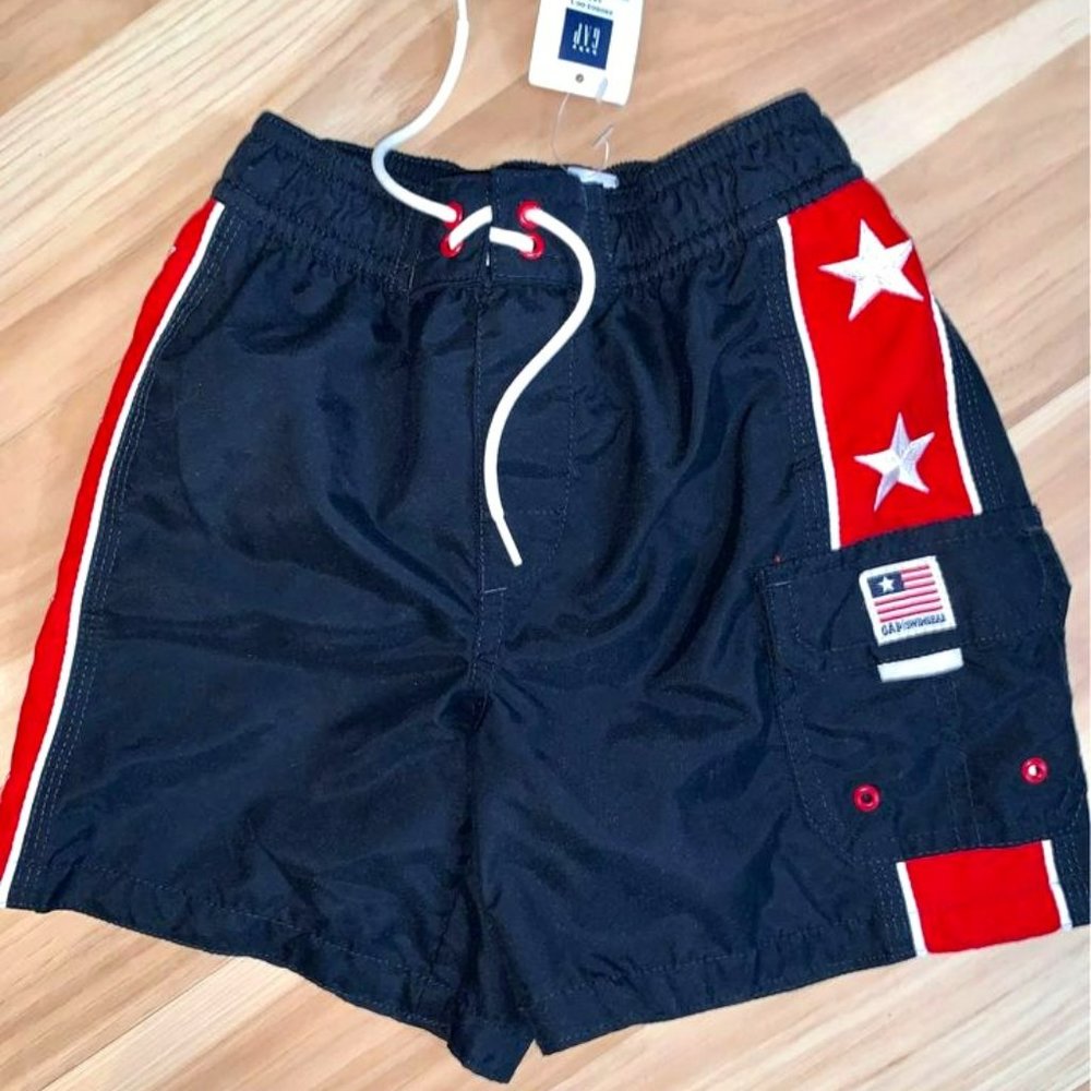 New Baby Gap 18-24 Months Boy Swim Trunks 4th Of July Holiday Shorts